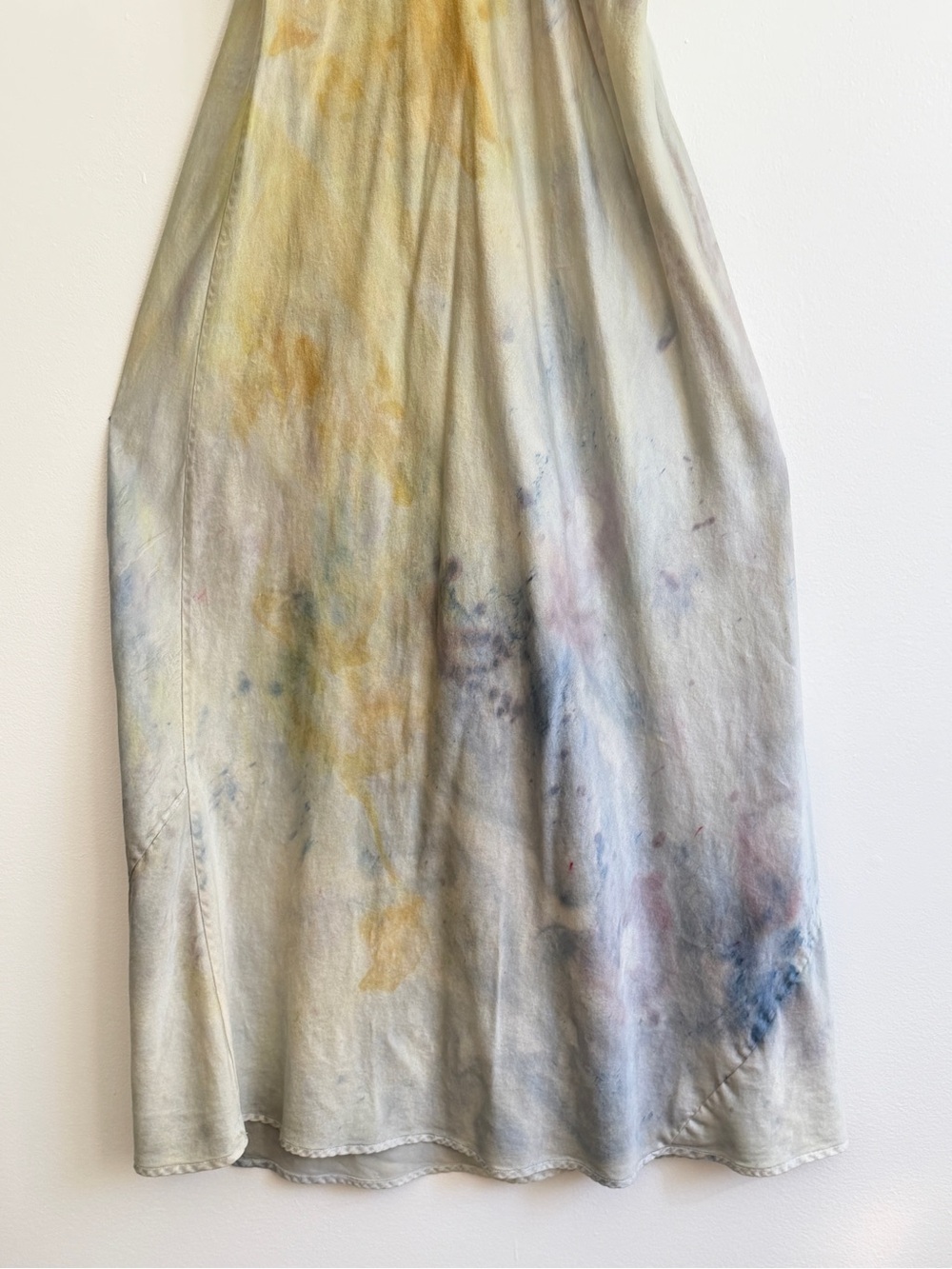 Vintage Hand Dyed Silk Dress with Subtle Multicolor Wash - Picture 2 of 16